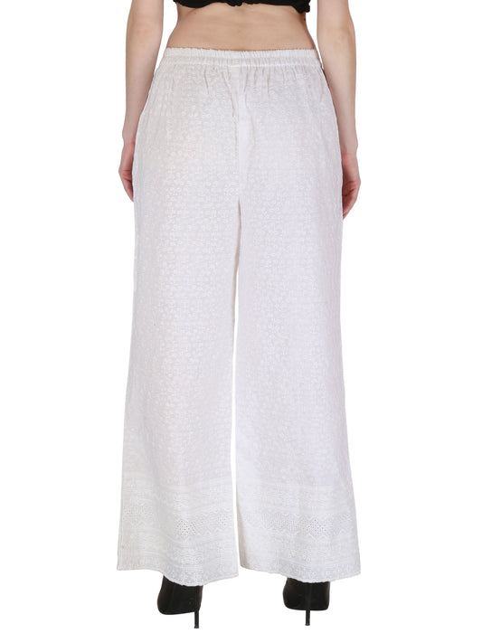 Women's Cotton Embroidered Chikankari Palazzo