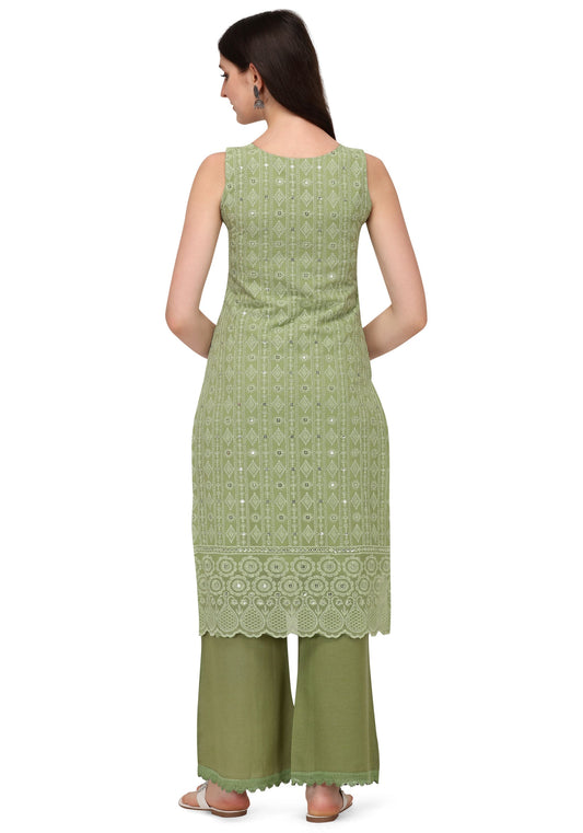 Women's Schiffily Georgette  Kurta and Palazzo Set
