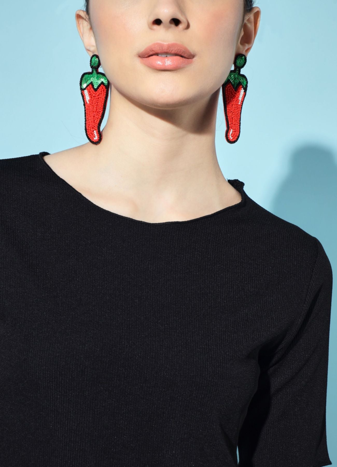 Women's Party Half Sleeve Solid  Black Top