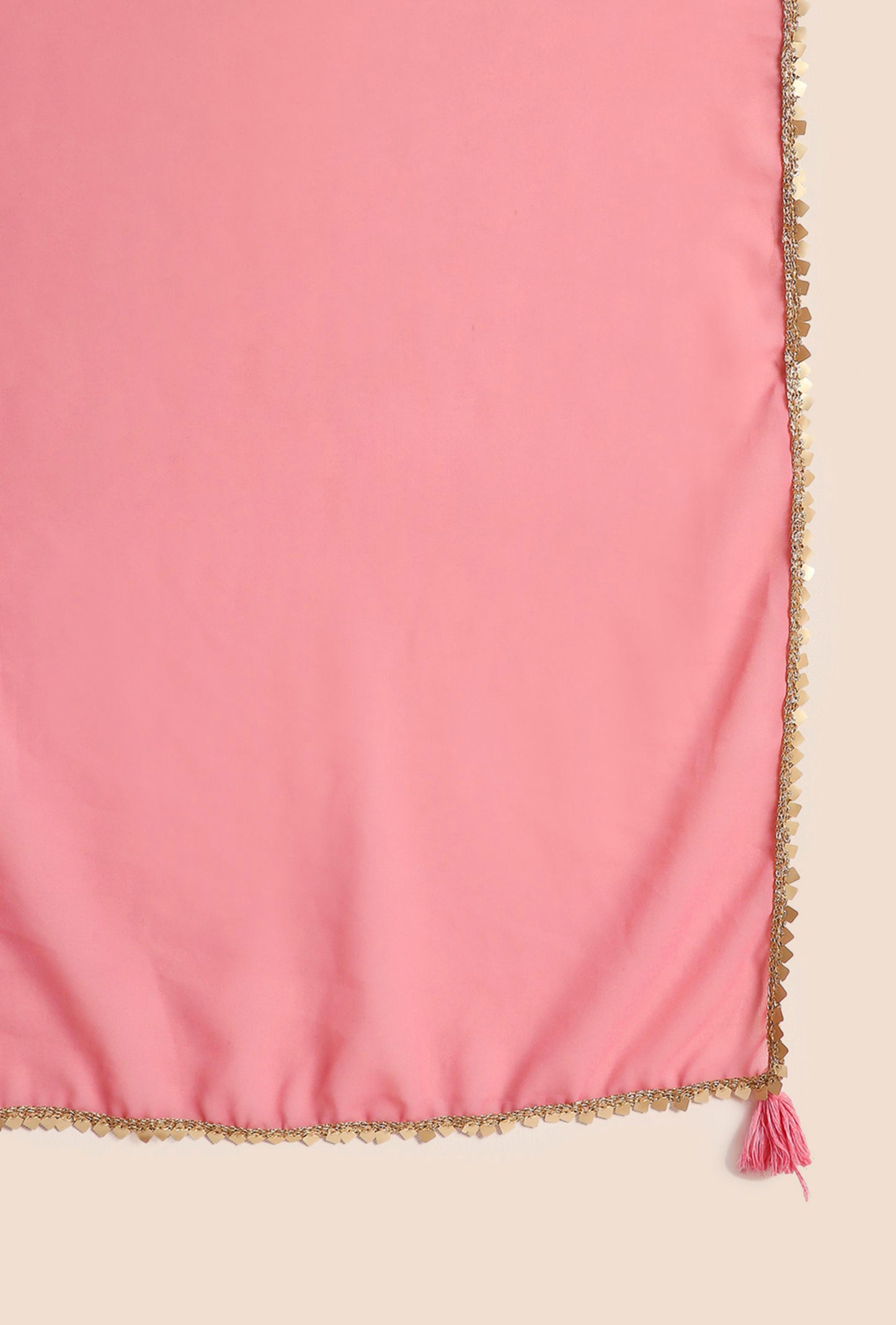 Women's Flamingo Pink Embroidered Georgette Kurta and Sharara Set
