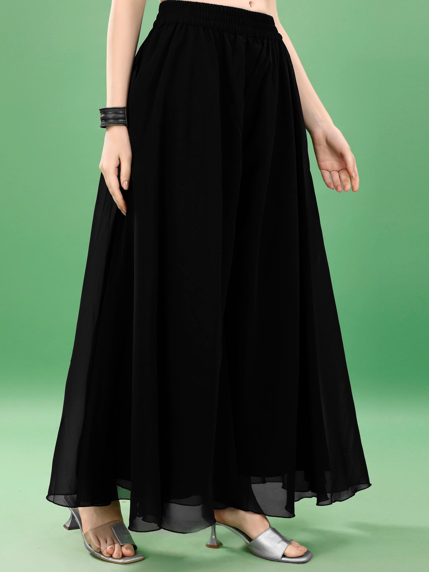 Women's Embroidered Georgette  Kurta Palazzo and Dupatta Set