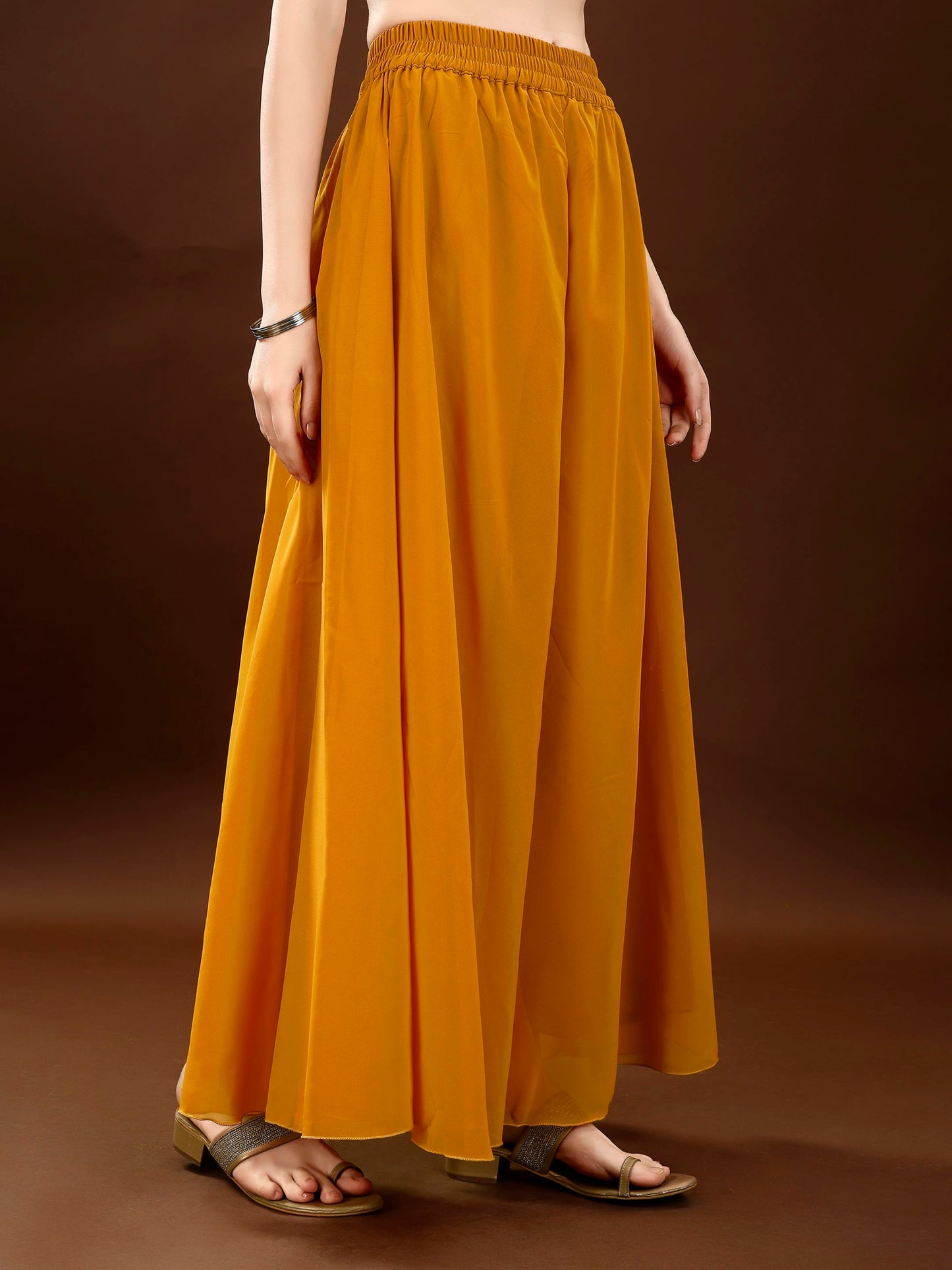 Women's Embroidered Georgette  Kurta Palazzo and Dupatta Set