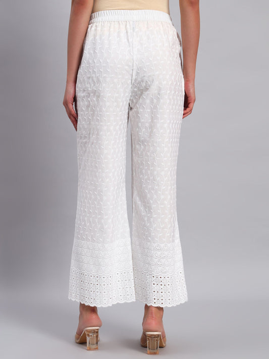 Women's Ice Cream Cone Design Embroidered Chikankari Palazzo