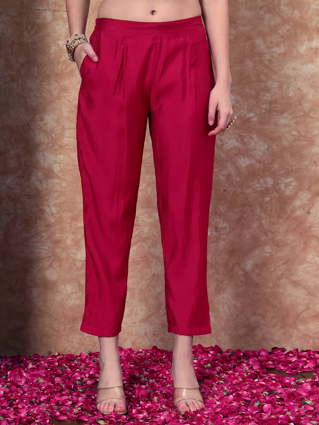 Women's Embroidered Silk Kurta, Pyjama & Dupatta Set