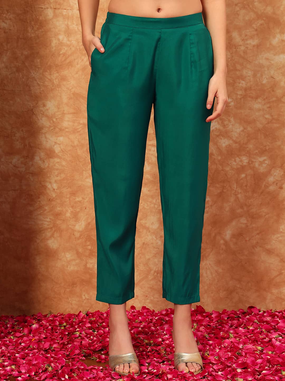 Women's Embroidered Silk Kurta, Pyjama & Dupatta Set
