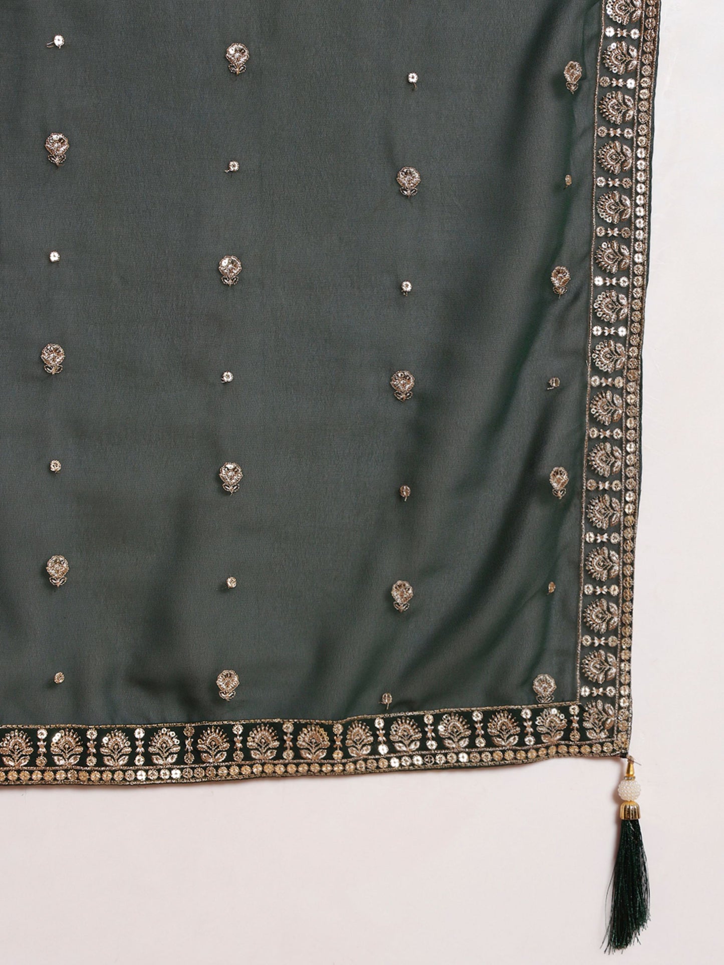 Sacramento Green Embroidered Georgette Women's Kurta and Palazzo Set