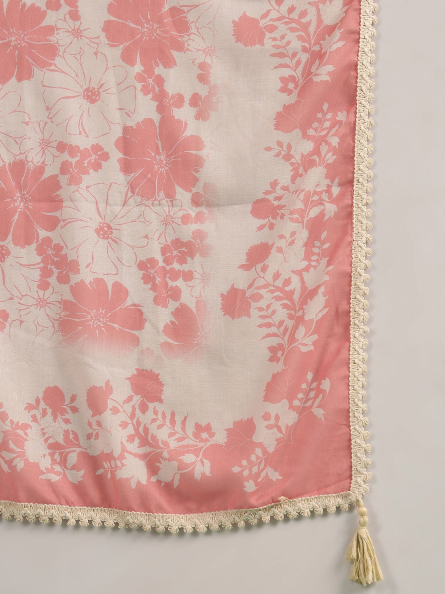 Peach Embroidered Rayon Women's Kurta and Palazzo Set
