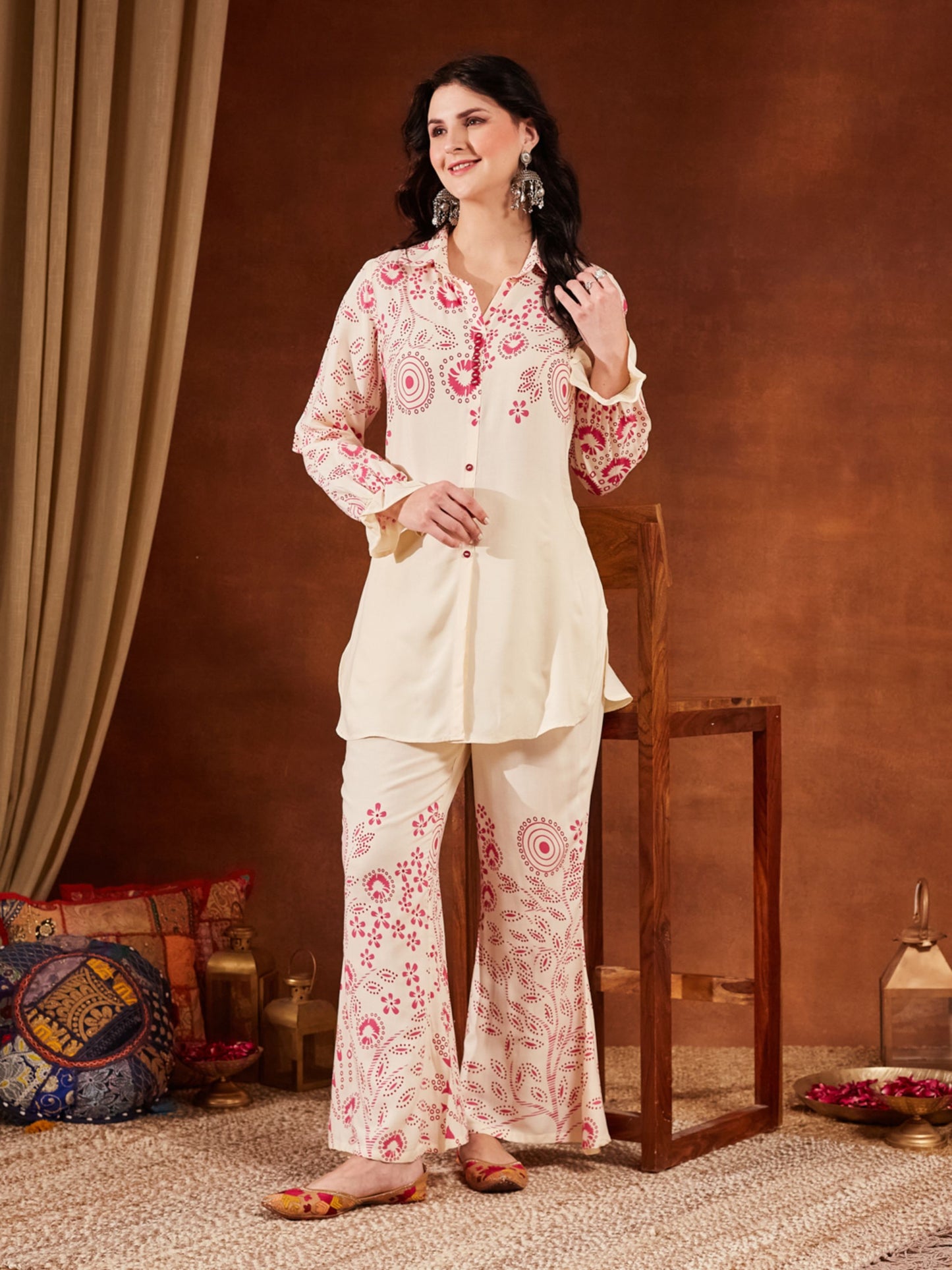 Green Printed Rayon Women's Kurta and Palazzo Set