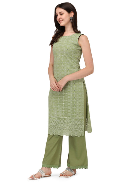 Women's Schiffily Georgette  Kurta and Palazzo Set