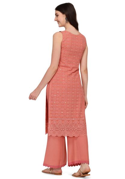 Women's Schiffily Georgette  Kurta and Palazzo Set