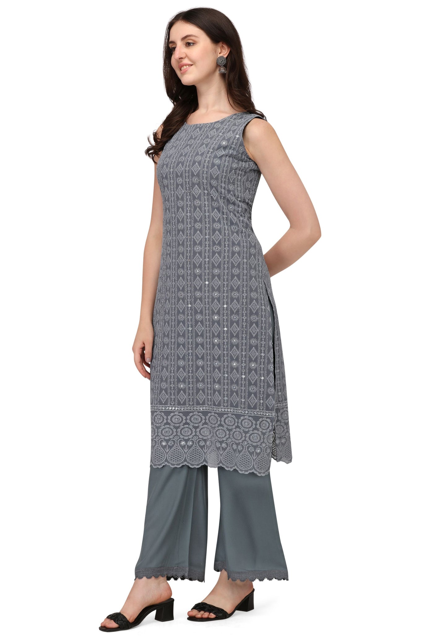 Women's Schiffily Georgette Kurta and Palazzo Set