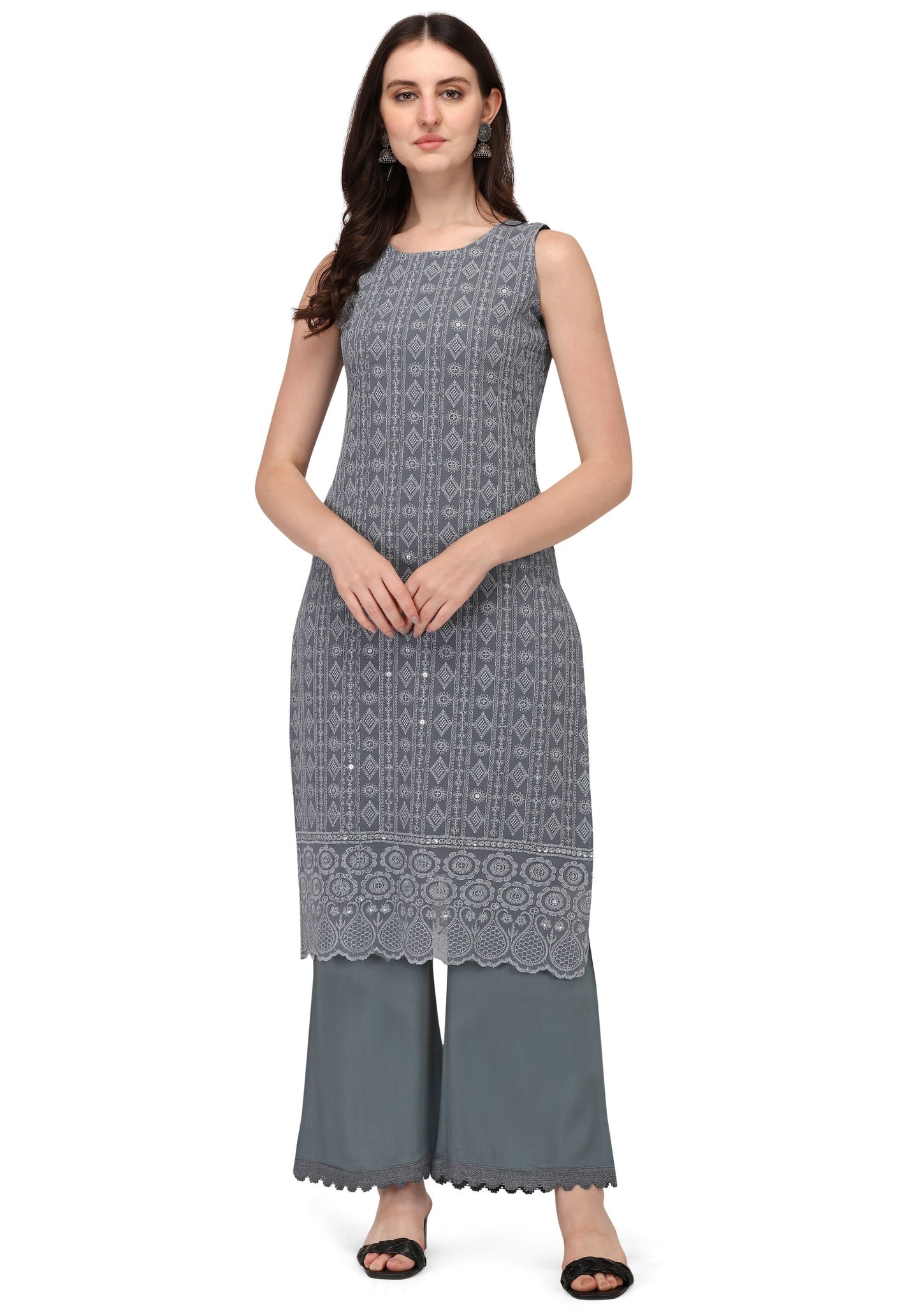 Women's Schiffily Georgette Kurta and Palazzo Set