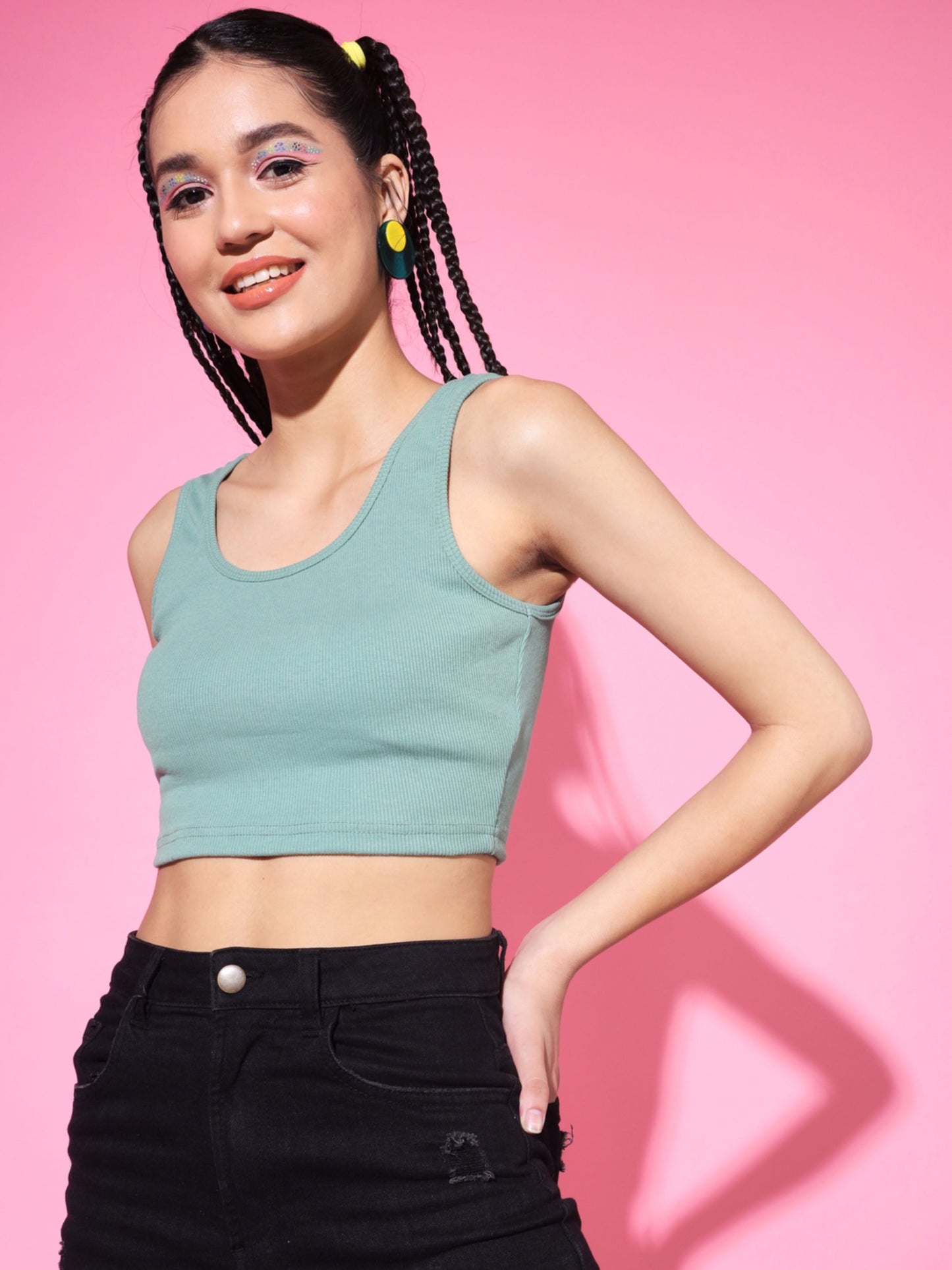 Women's Casual No Sleeve Solid  Pista Top