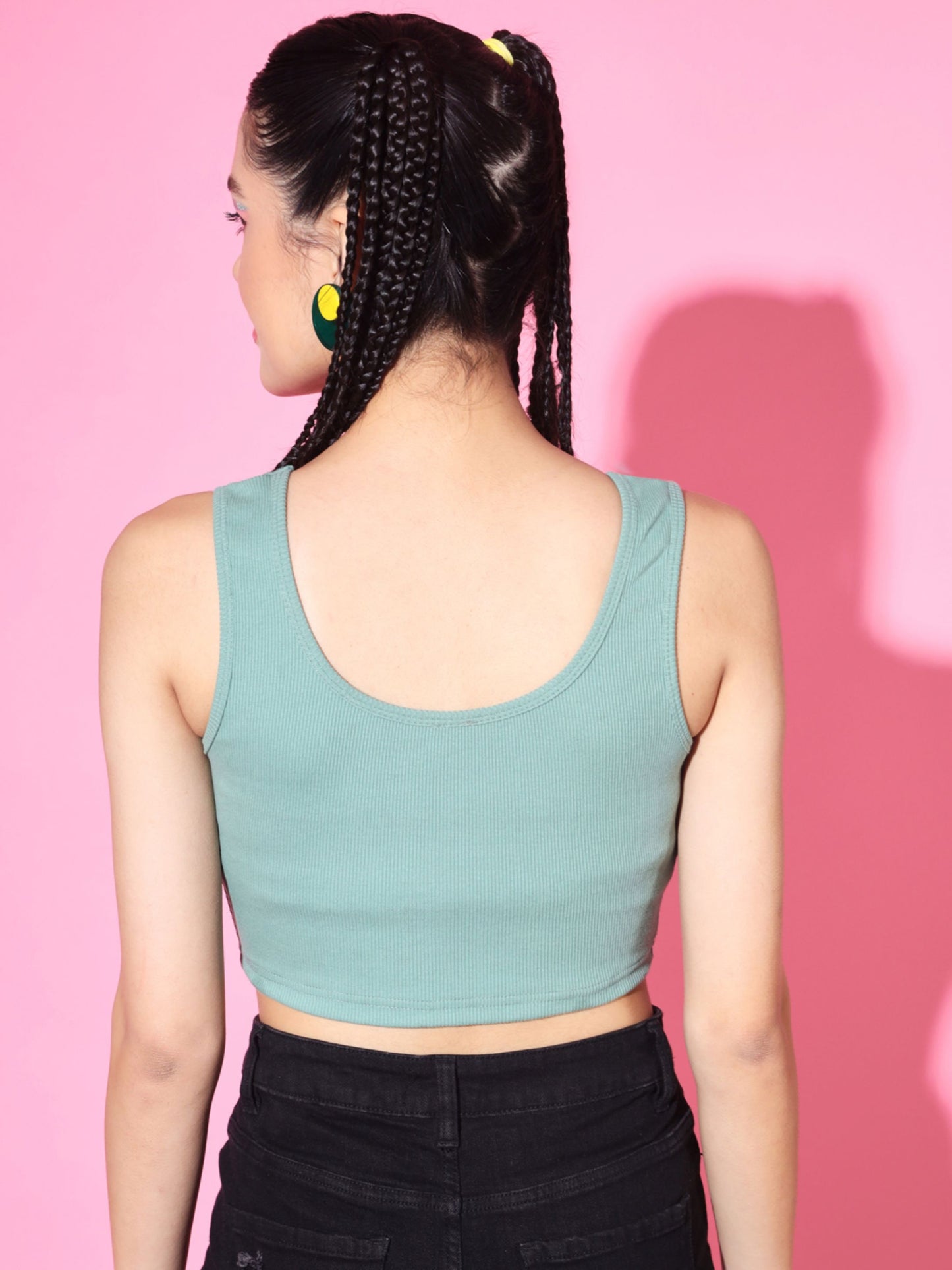 Women's Casual No Sleeve Solid  Pista Top