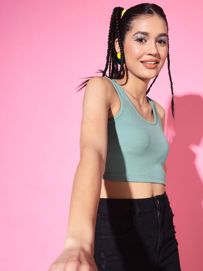 Women's Casual No Sleeve Solid  Pista Top