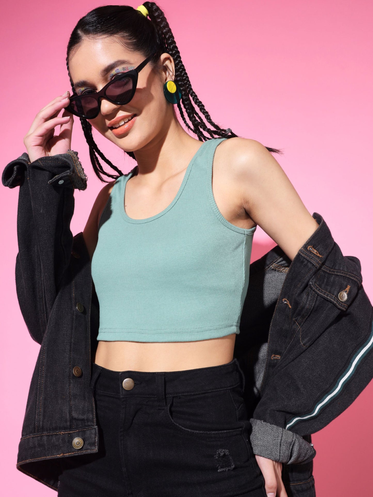 Women's Casual No Sleeve Solid  Pista Top