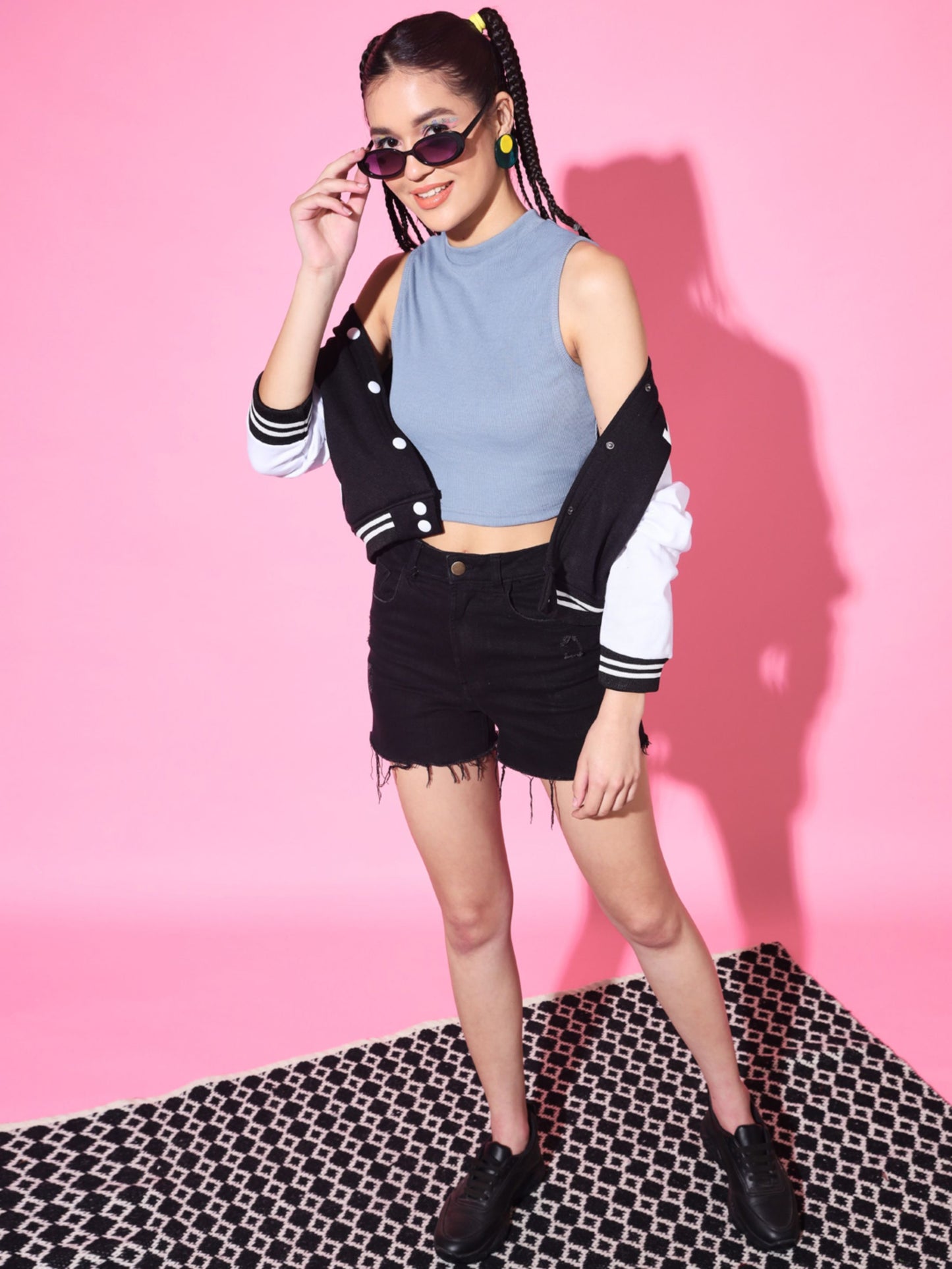 Women's Casual No Sleeve Solid  Sky blue Top