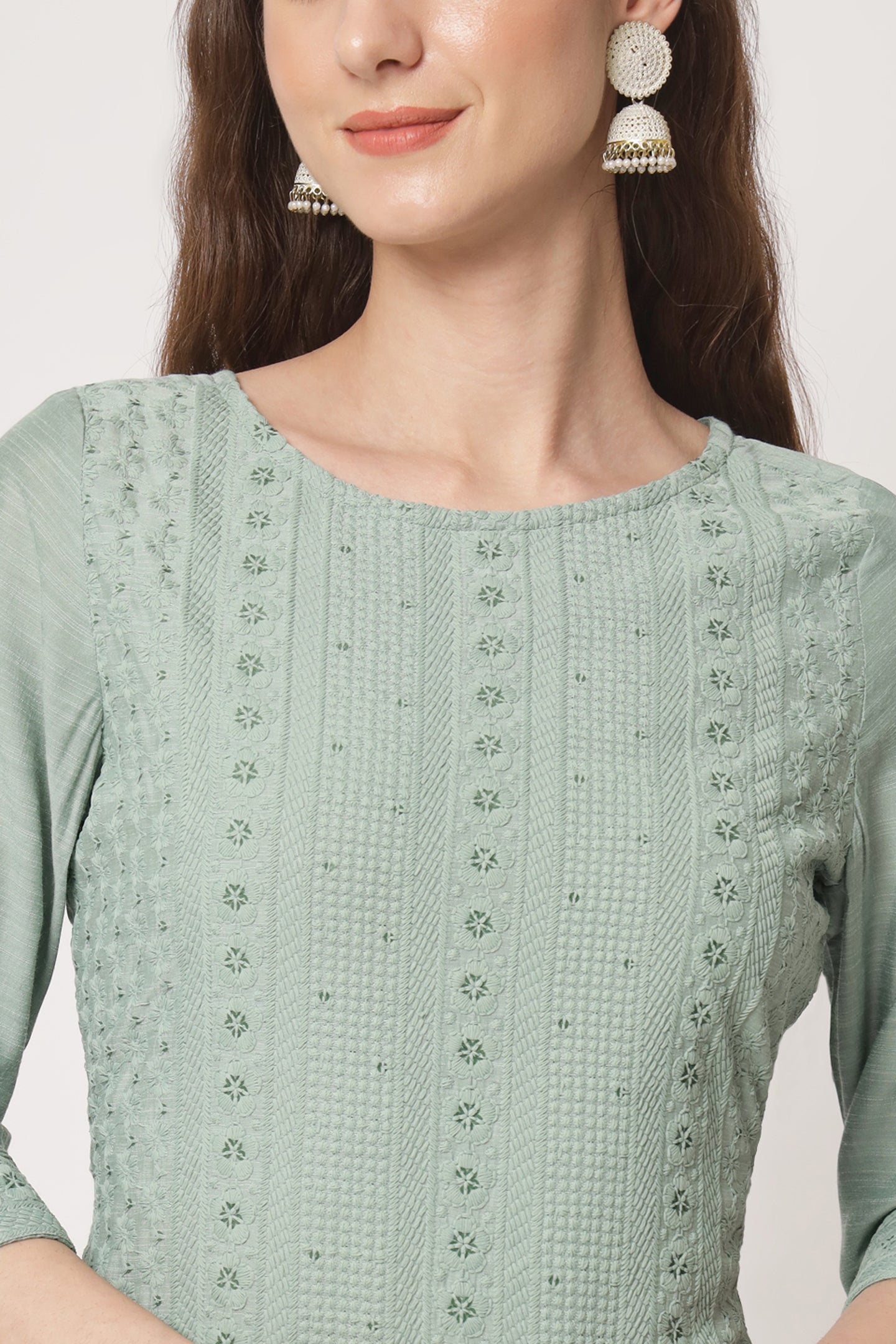 Women's Embroidered Silk Blend  Kurta and Palazzo Set