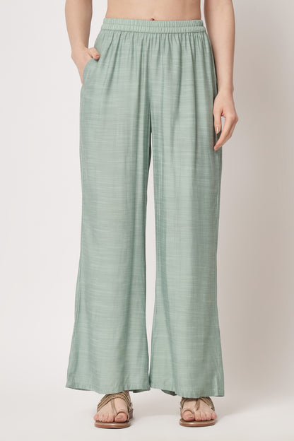 Women's Embroidered Silk Blend  Kurta and Palazzo Set