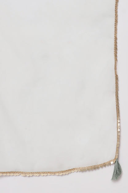 Women's Embroidered Silk Blend  Kurta and Palazzo Set