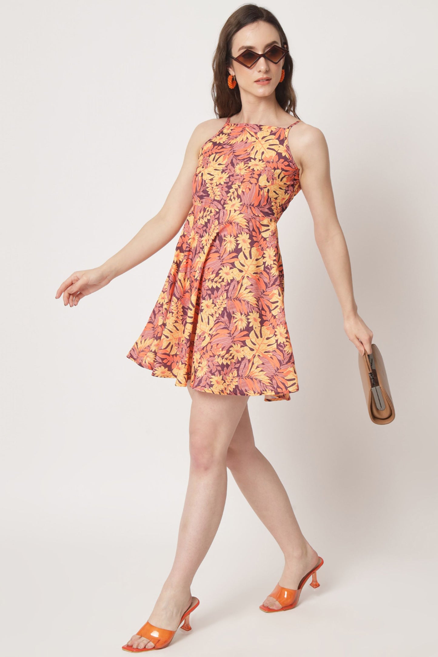 Women's Polyester Flared Dress