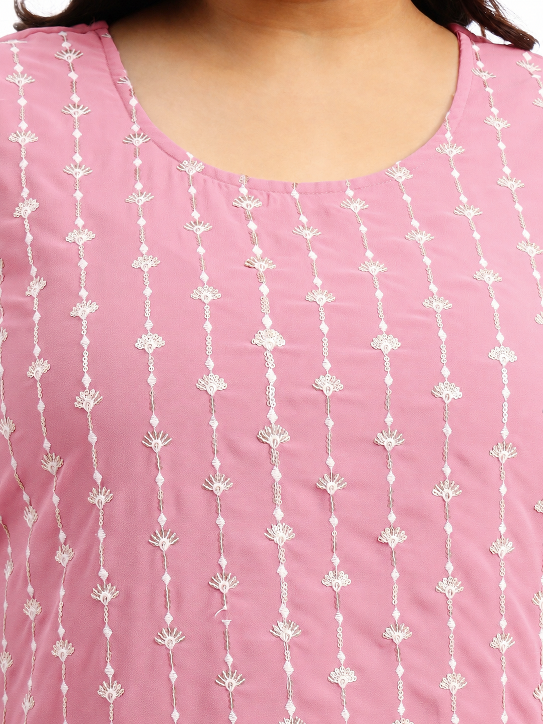Peach Embroidered Georgette Kurta and Sharara Set