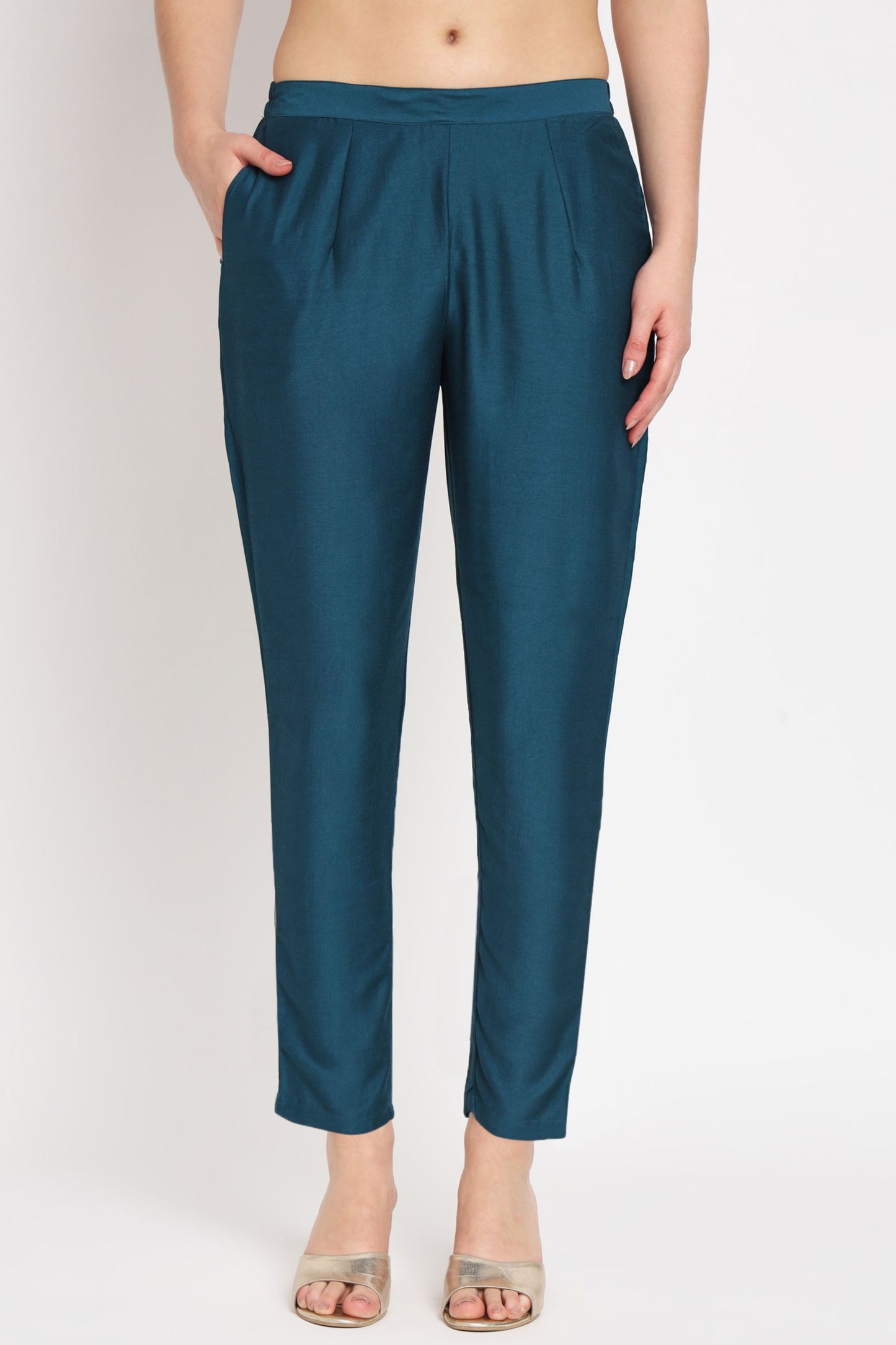 Women's Embroidered Silk Blend Kurta Pyjama & Dupatta Set