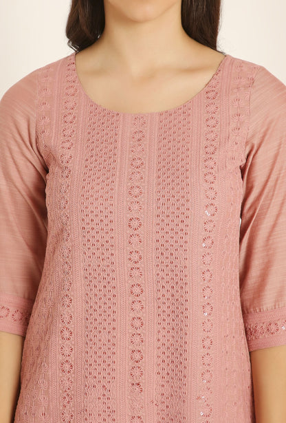 Women's Embroidered Silk Blend Kurta Pyjama & Dupatta Set