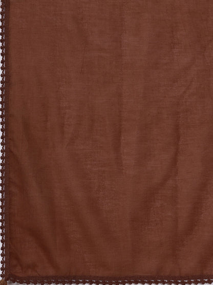 Women's Embroidered Silk Blend Kurta Pyjama & Dupatta Set