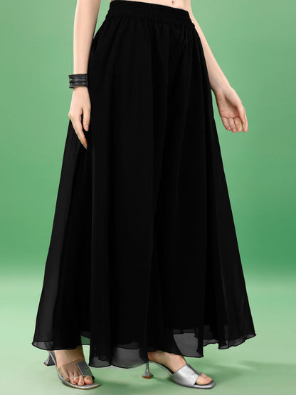 Women's Embroidered Georgette  Kurta Palazzo and Dupatta Set