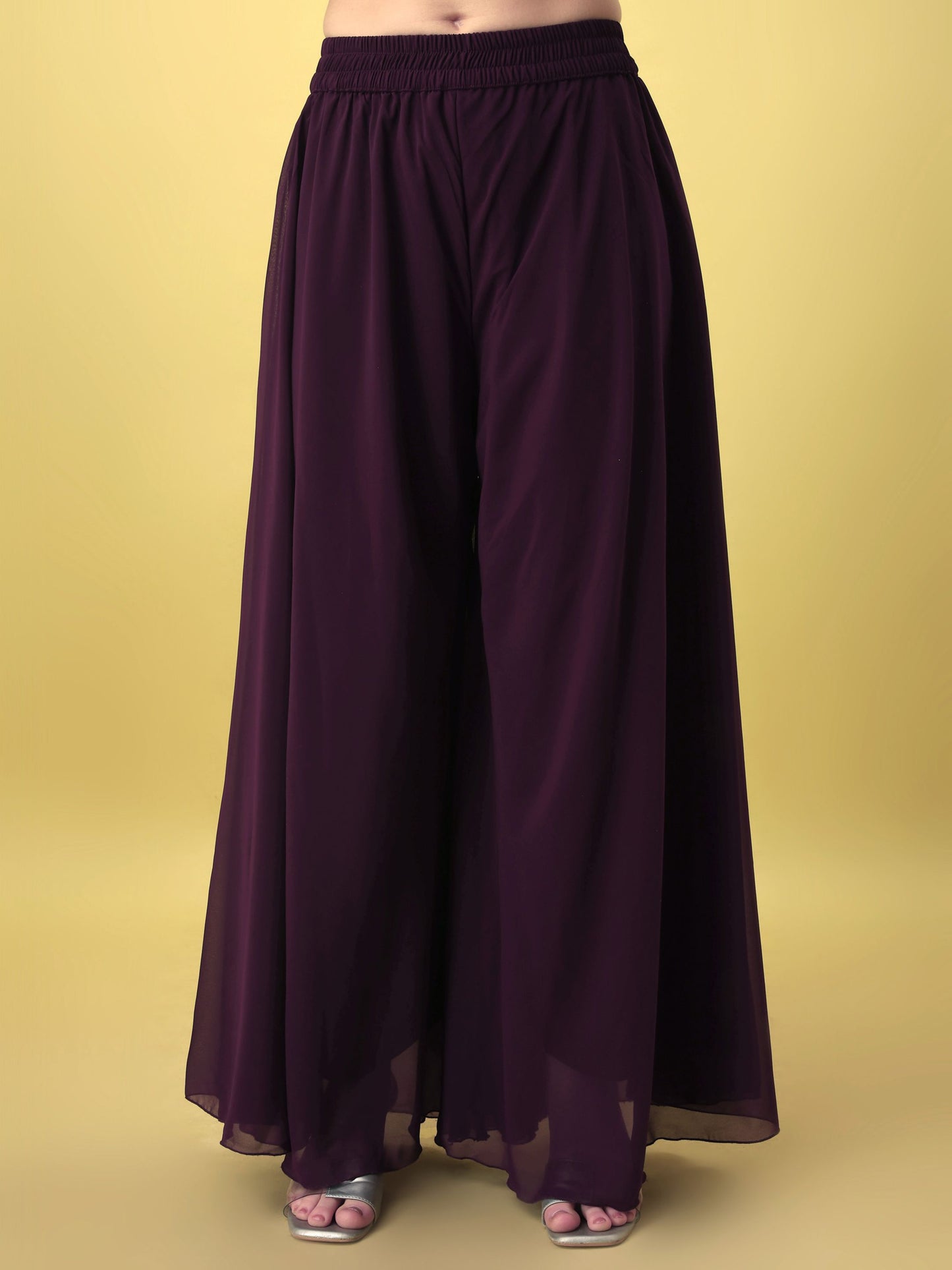 Women's Embroidered Georgette  Kurta Palazzo and Dupatta Set