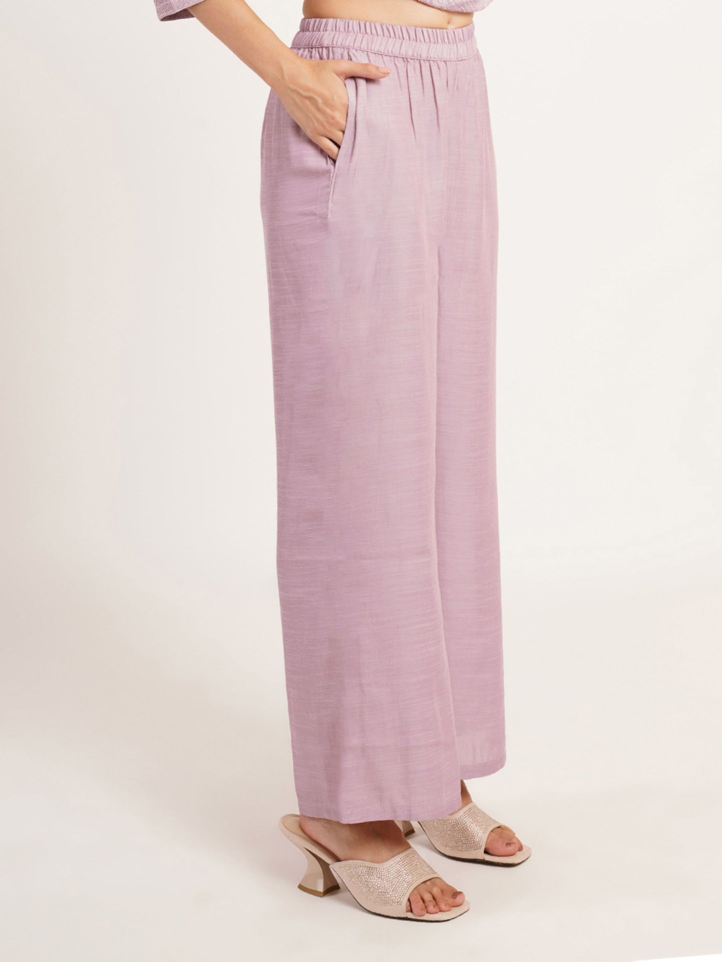 Women's  Embroidered Silk Blend Kurta and Palazzo Set