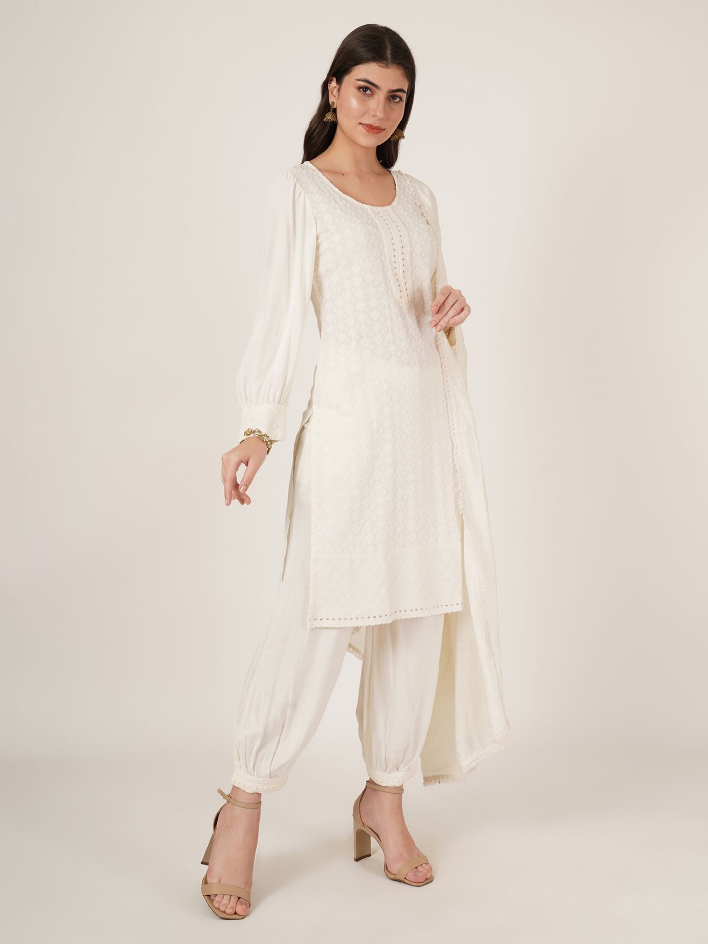 Women's  Embroidered Rayon Kurta Pyjama & Dupatta Set