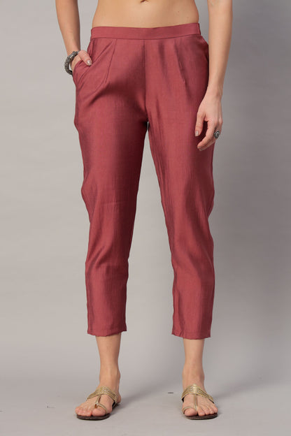 Women's Mustard Embroidered Silk Blend Kurta Pyjama & Dupatta Set