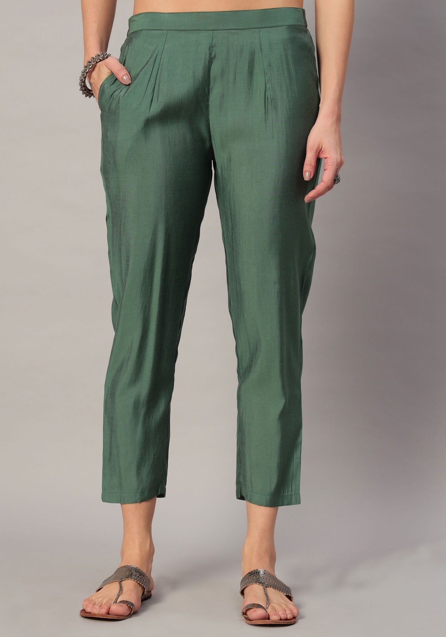 Women's Mustard Embroidered Silk Blend Kurta Pyjama & Dupatta Set