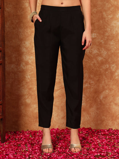 Women's Embroidered Silk Kurta, Pyjama & Dupatta Set