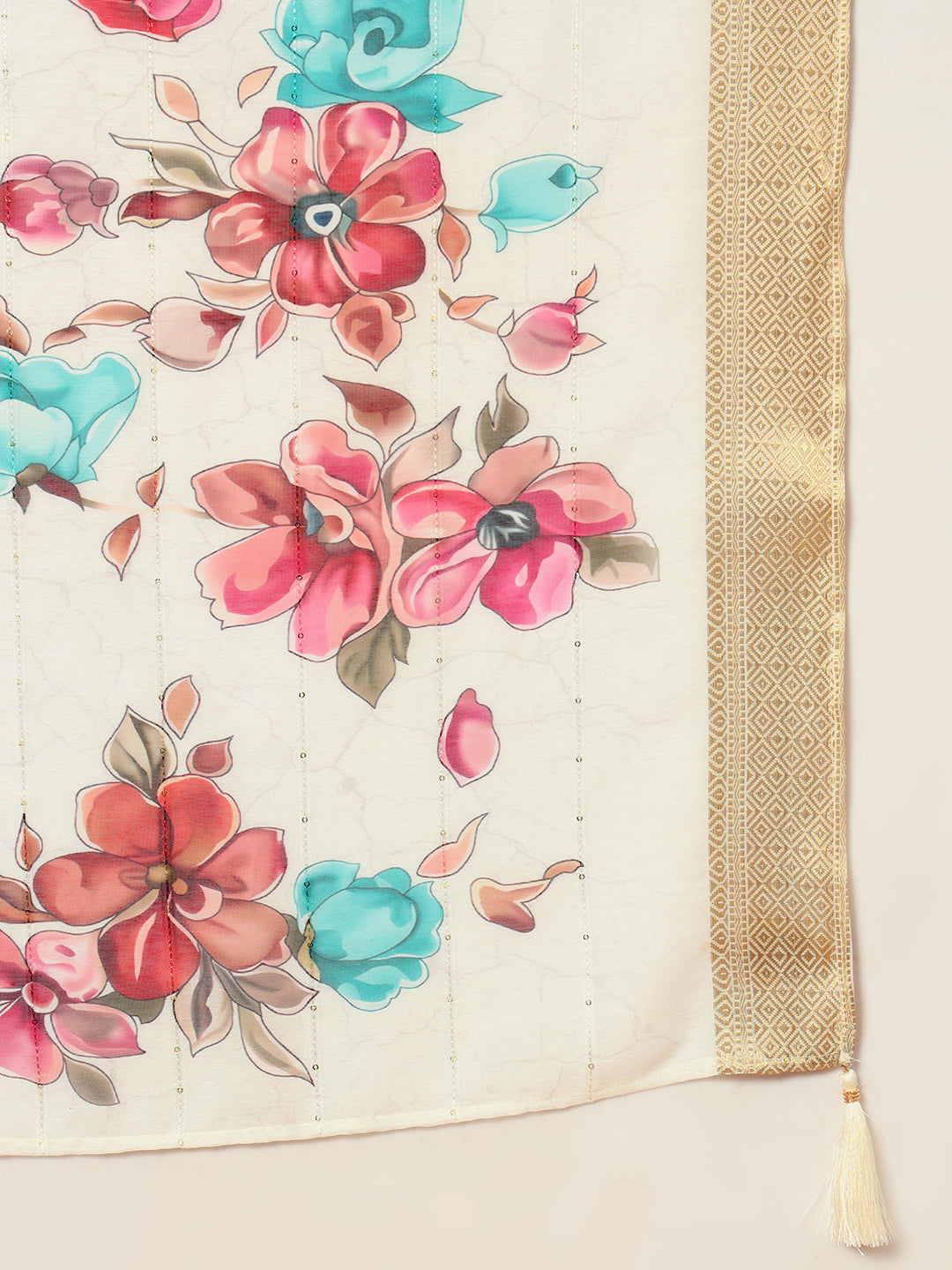 Women's Embroidered Silk Kurta, Pyjama & Dupatta Set