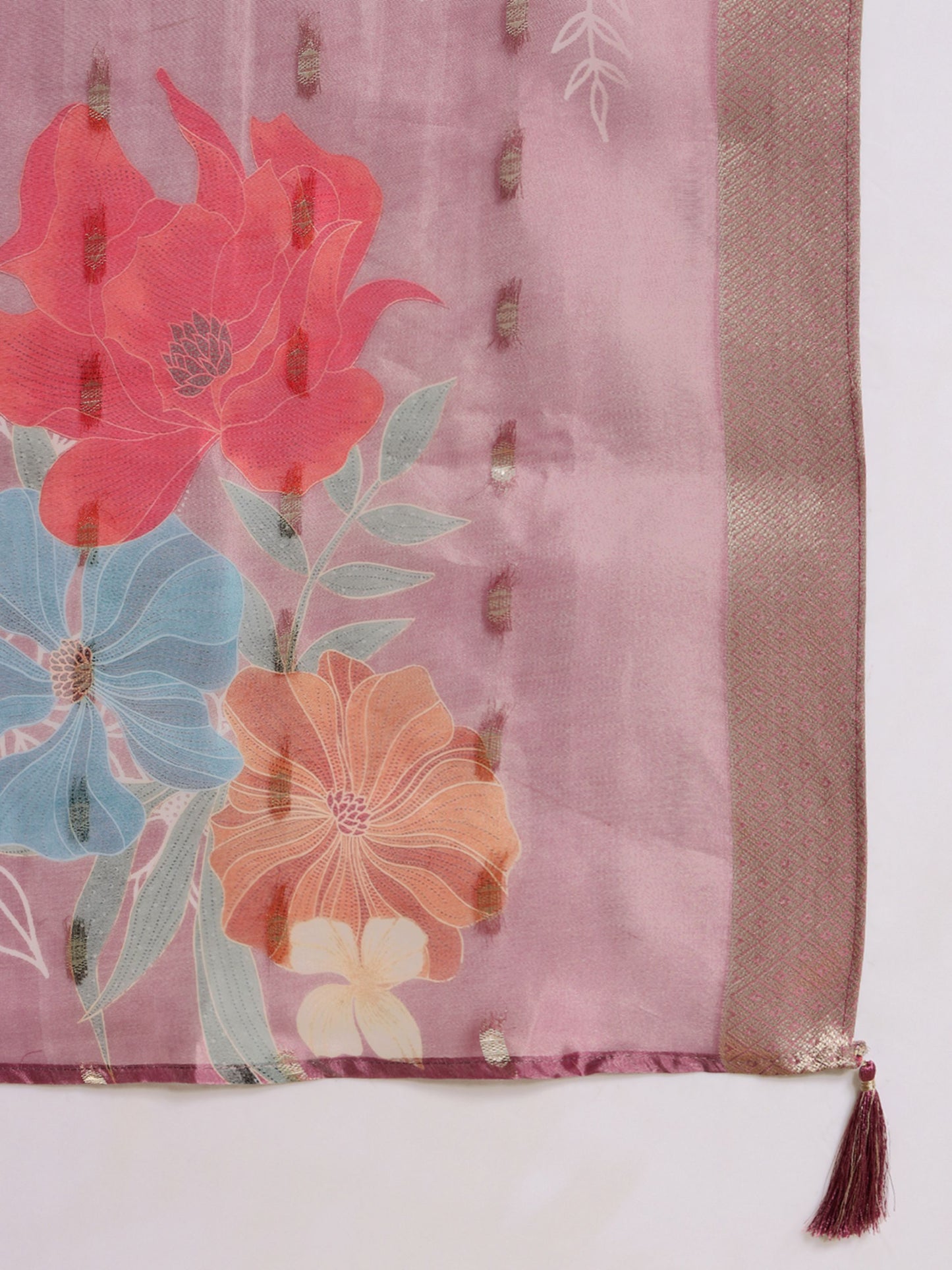 Rouge Pink Embroidered Silk Women's Kurta, Pyjama & Dupatta Set