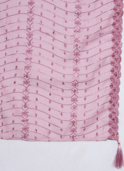 Olive Green Embroidered Silk Women's Kurta,Palazzo and Dupatta Set