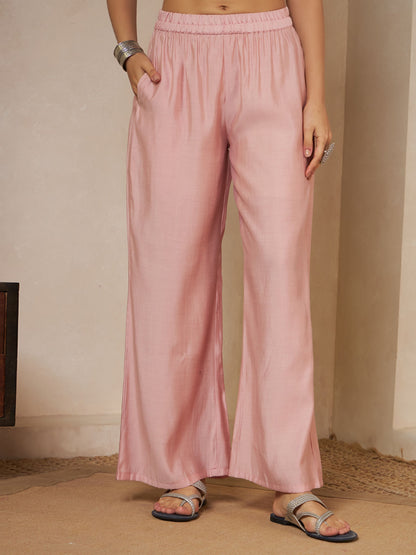 Olive Green Embroidered Silk Women's Kurta,Palazzo and Dupatta Set