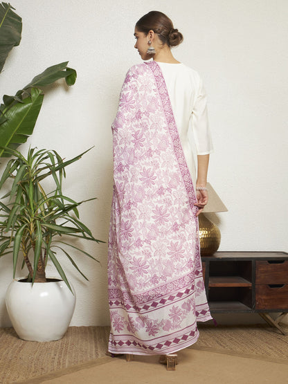 Petrol Green Embroidered Silk Women's Kurta, Pyjama & Dupatta Set