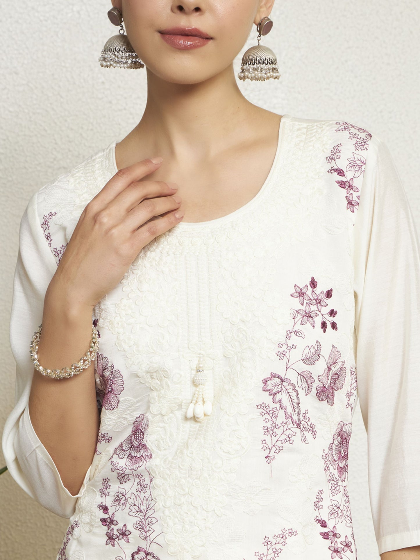 Petrol Green Embroidered Silk Women's Kurta, Pyjama & Dupatta Set