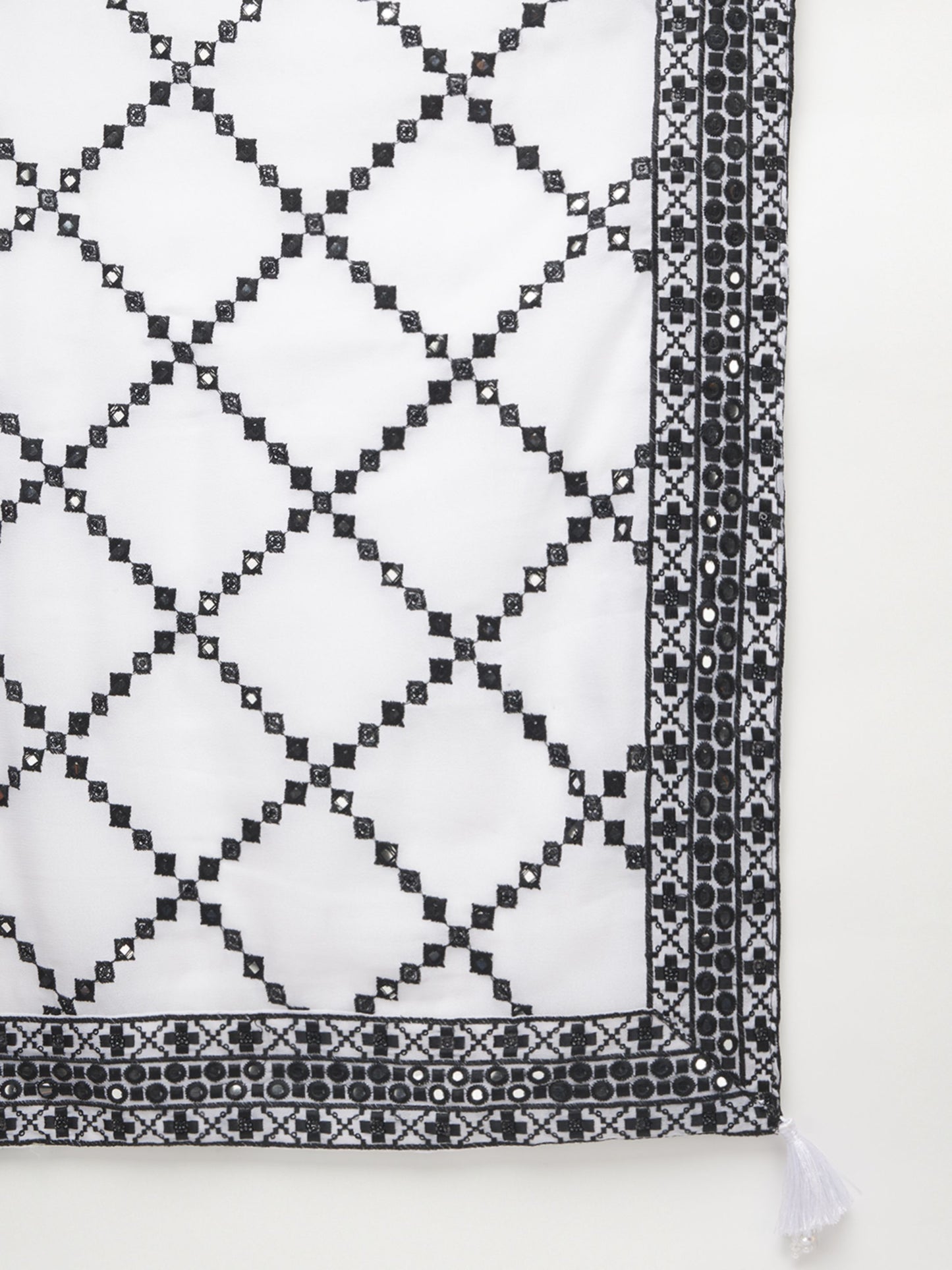 Sparkle Black Embroidered Georgette Women's Kurta,Palazzo and Dupatta Set