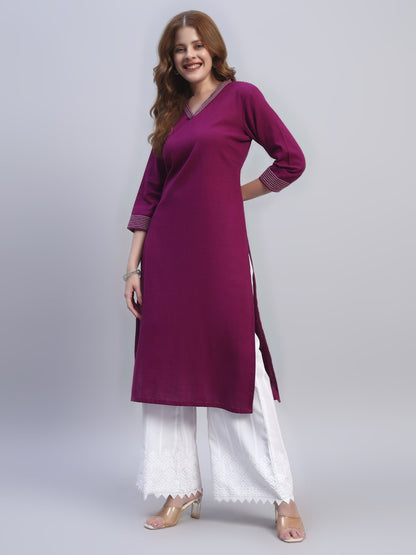 White Chikankari Cotton blend Women's Palazzo