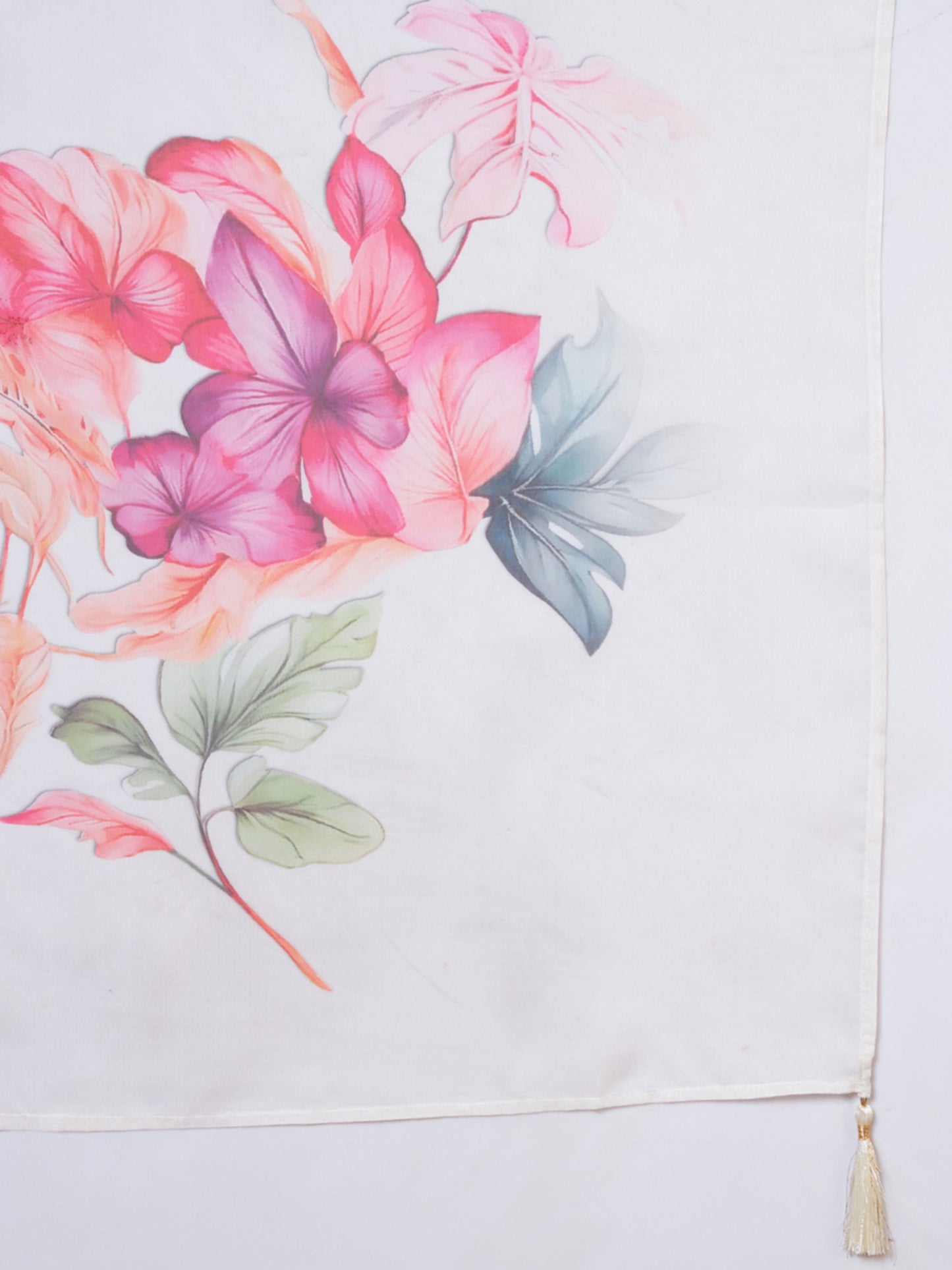 Peach Orange Embroidered Silk Women's Kurta,Palazzo and Dupatta Set