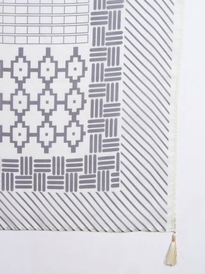 Ivory Embroidered Silk Women's Kurta,Palazzo and Dupatta Set