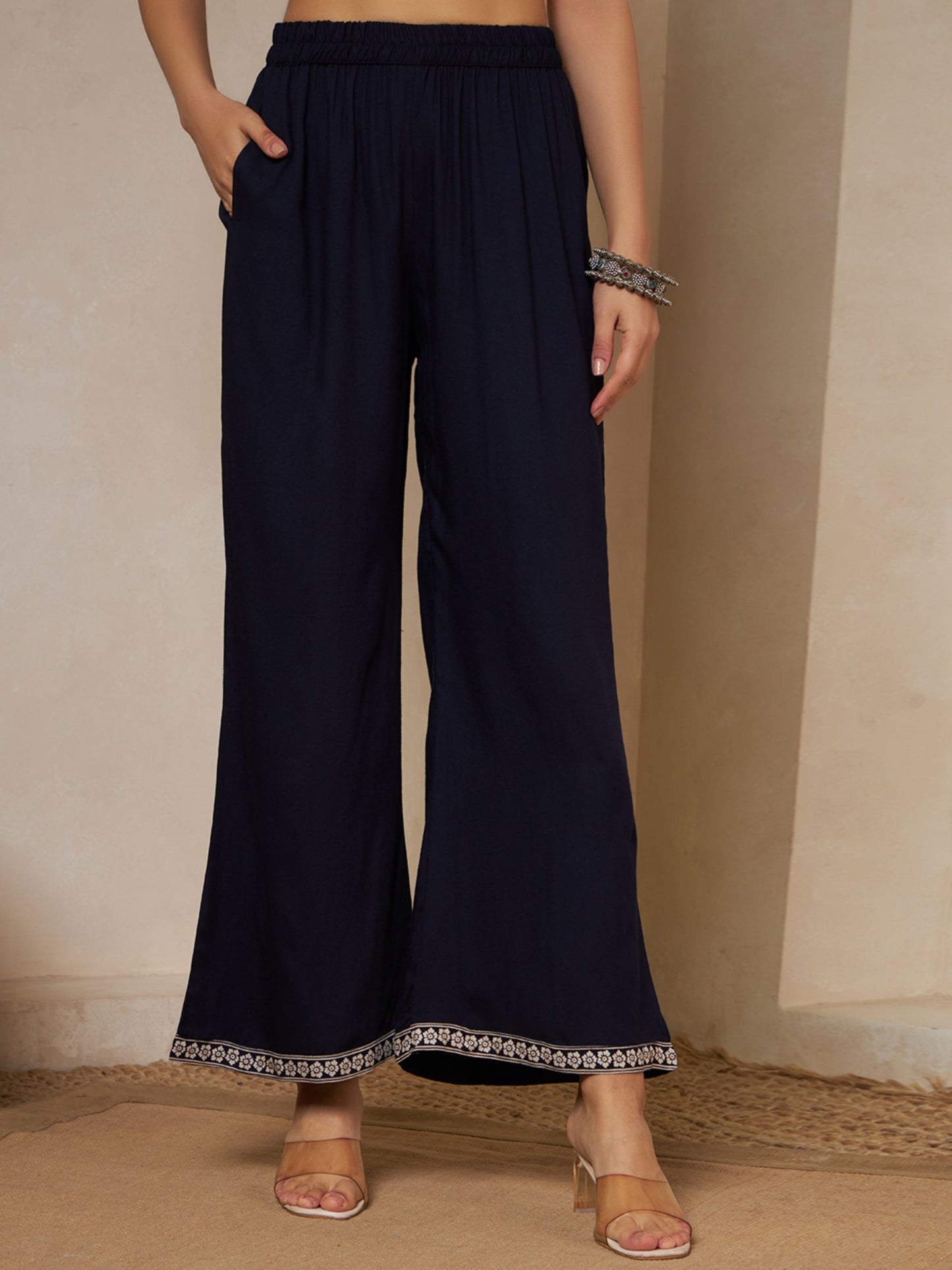 Wine Printed Rayon Women's Kurta and Palazzo Set