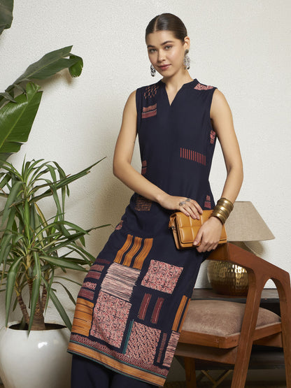 Wine Printed Rayon Women's Kurta and Palazzo Set