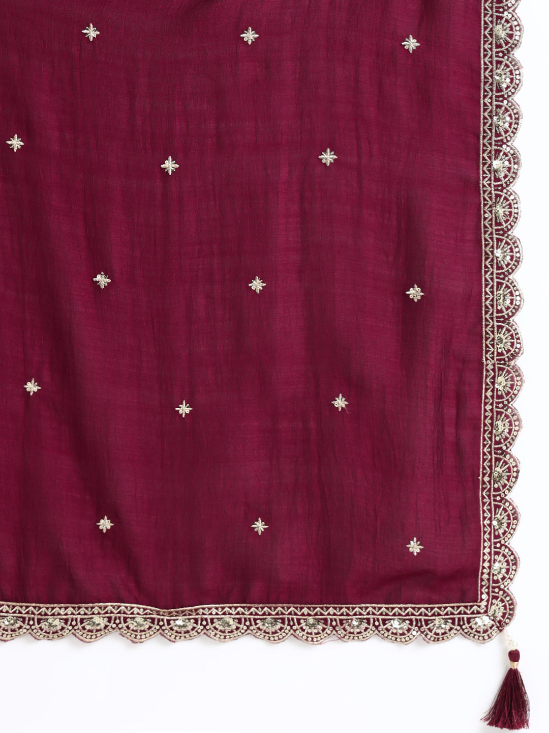 Embroidered Silk Women's Kurta, Dhoti & Dupatta Set