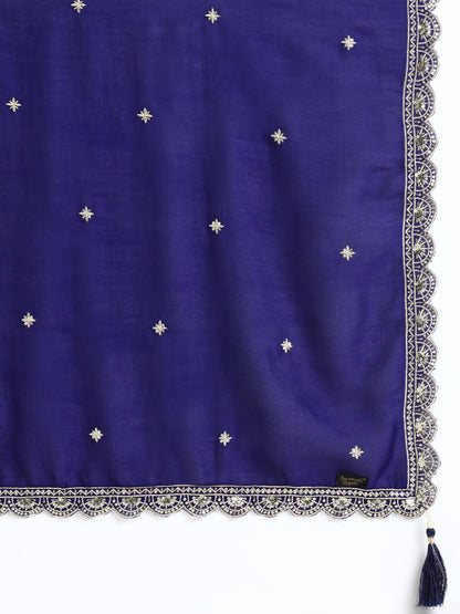 Embroidered Silk Women's Kurta, Dhoti & Dupatta Set